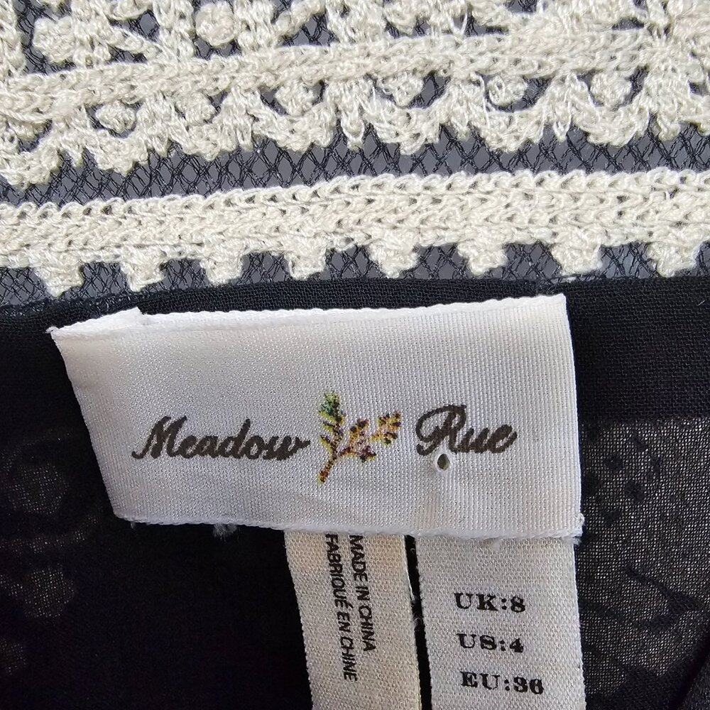 Anthropologie Meadow Rue Dress Black Tan Lace Sleeveless 4 - Picture 11 of 15